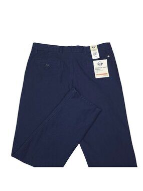 Dockers Mens Straight Fit Navy Chino Pants W36 L30 Water-Resistant Comfort Wear